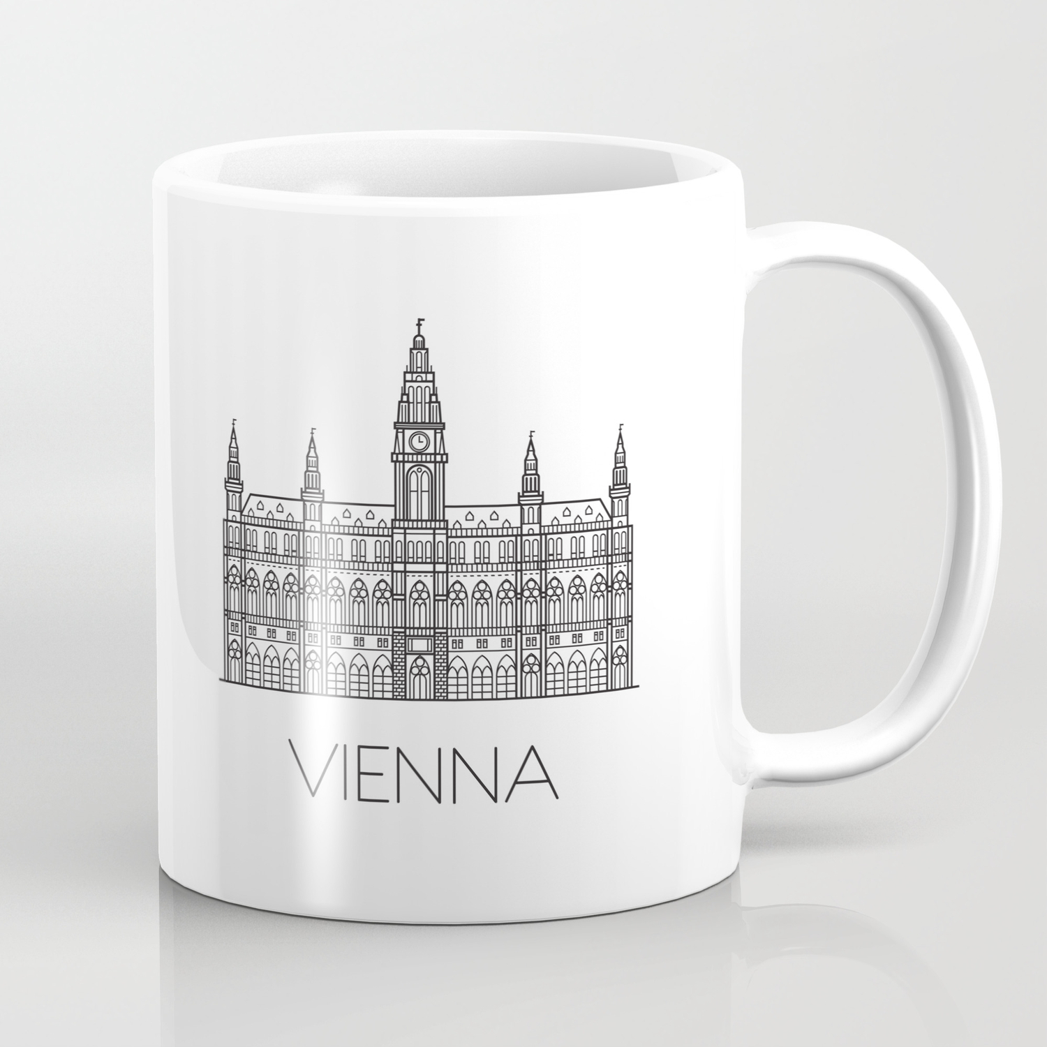 Town Hall Vienna Austria Black And White Coffee Mug By Goldenredeagle Society6