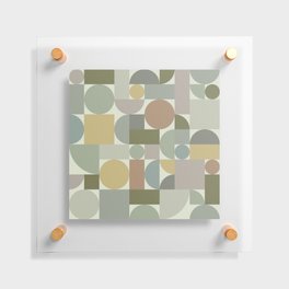 Retro Geometric Abstract Art Forest 1 Floating Acrylic Print
