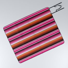 Hot pink Serape Saltillo Mexican sarape blanket vibrant color stripes pattern Picnic Blanket