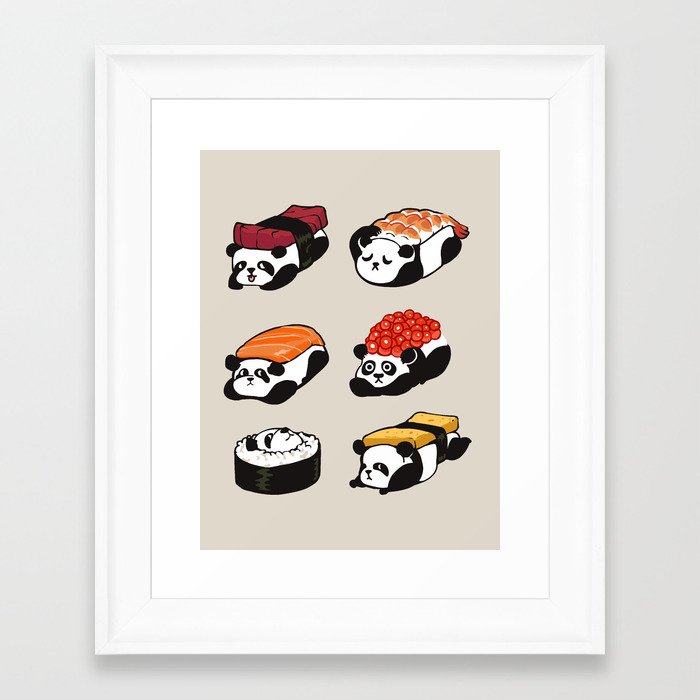 Sushi Panda Framed Art Print