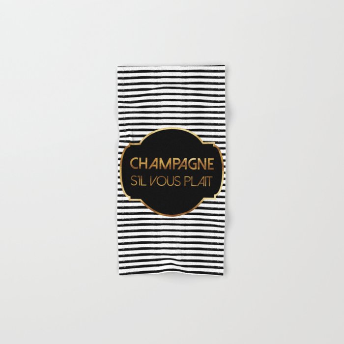 Champagne S'il Vous Plait Hand & Bath Towel