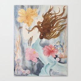 Mermaids Love Flowers Canvas Print