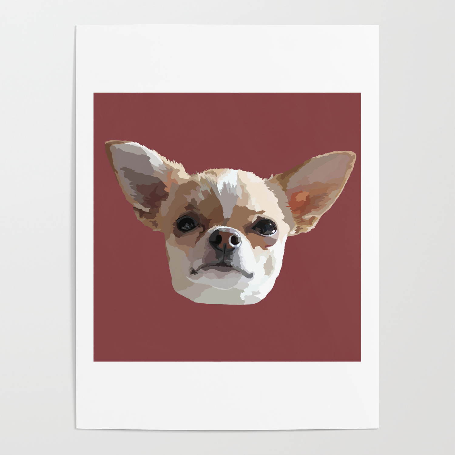 Chihuahua Drawing In Red Poster By Davidasmithart Society6