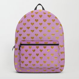 Gold Hearts Passion Pink Backpack