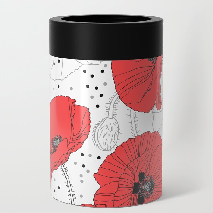 RED POPPIES Can Cooler