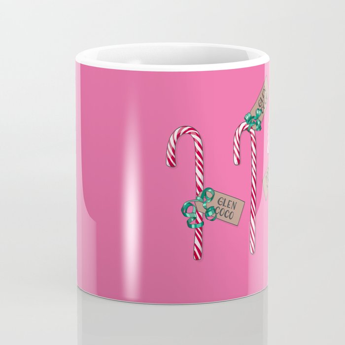 15oz Ceramic Cup, Candy Cane Handle