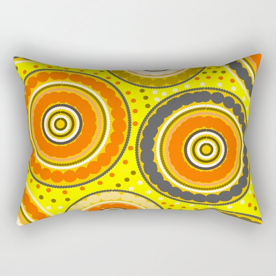 Beads and circles- aboriginal pattern Rectangular Pillow