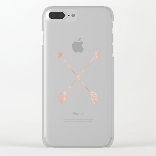 Adventure Rose Gold Arrows Clear iPhone Case