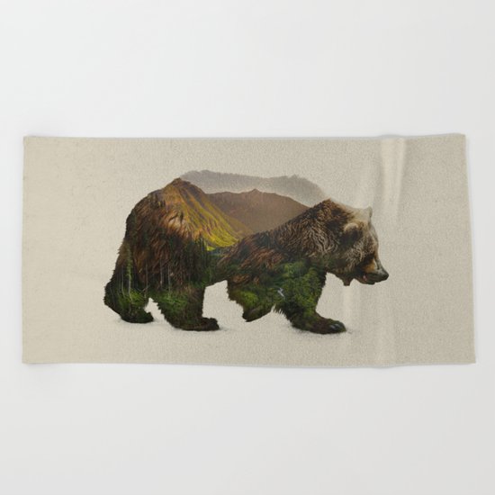 North American Brown Bear Beach Towel