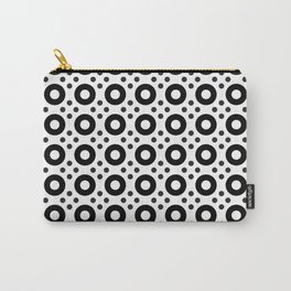Dots & Circles - Black & White Repeat Modern Pattern Carry-All Pouch