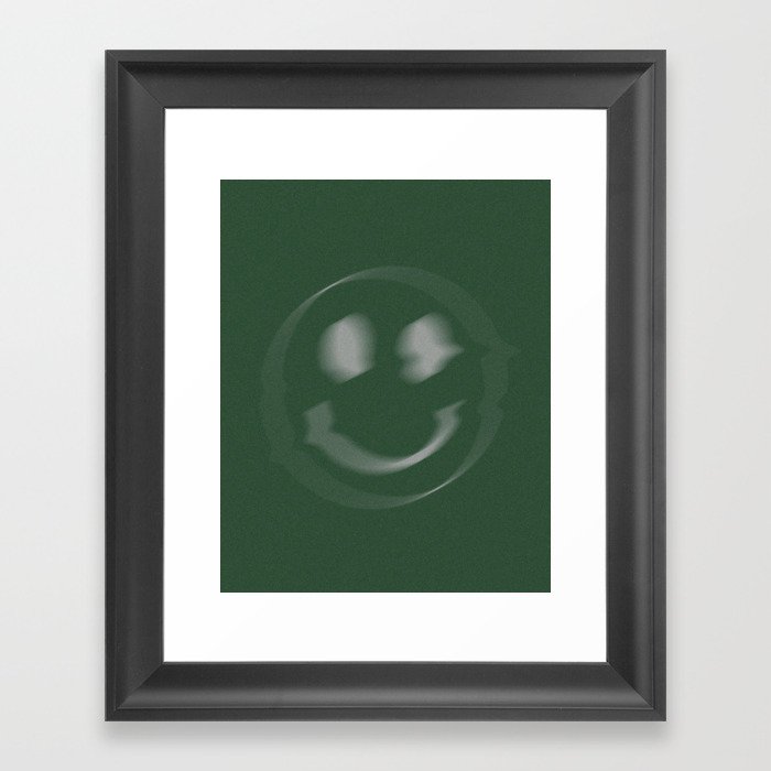 Glitch - Green Framed Art Print