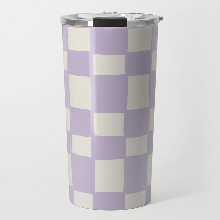 Tipsy checker in lilac dust Travel Mug