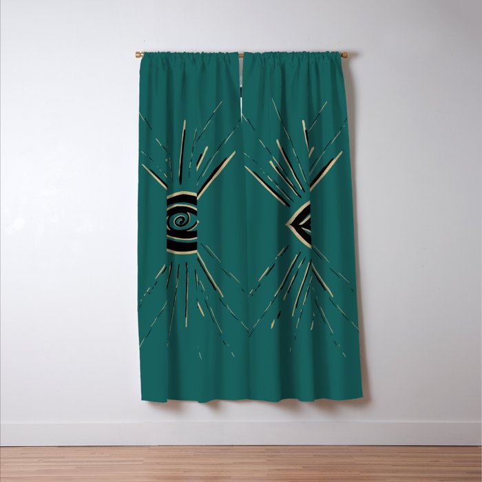 Evil Eye Gold Black On Teal 1 Drawing Decor Art Society6
