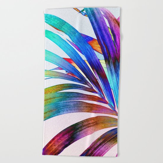 Multicolor Palm Leaf Beach Towel