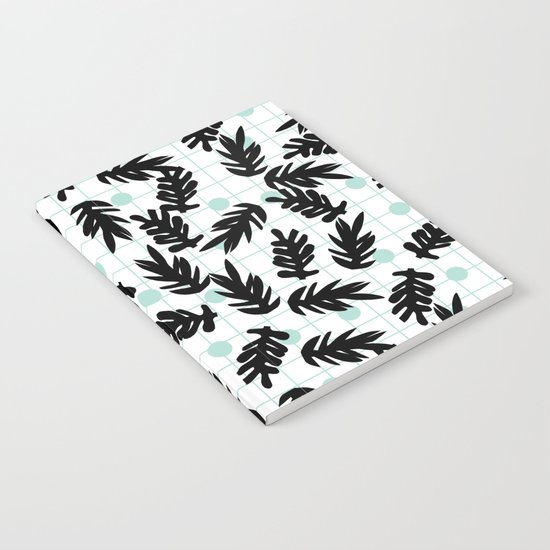 Dotty - black and mint modern pattern grid modern pattern print design urban brooklyn Notebook