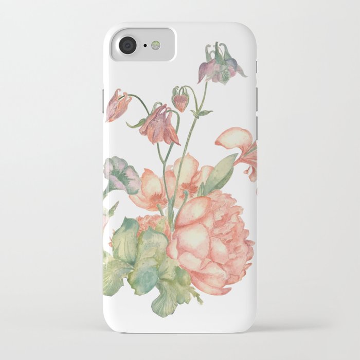 Watercolor pink bouquet arrangment iPhone Case