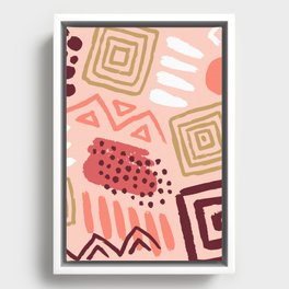 Abstract ethnic african art tribal style pattern Framed Canvas
