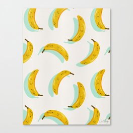 Banana Pattern – Mint Canvas Print
