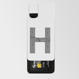 capital letter H in black and white, with lines creating volume effect Android Card Case