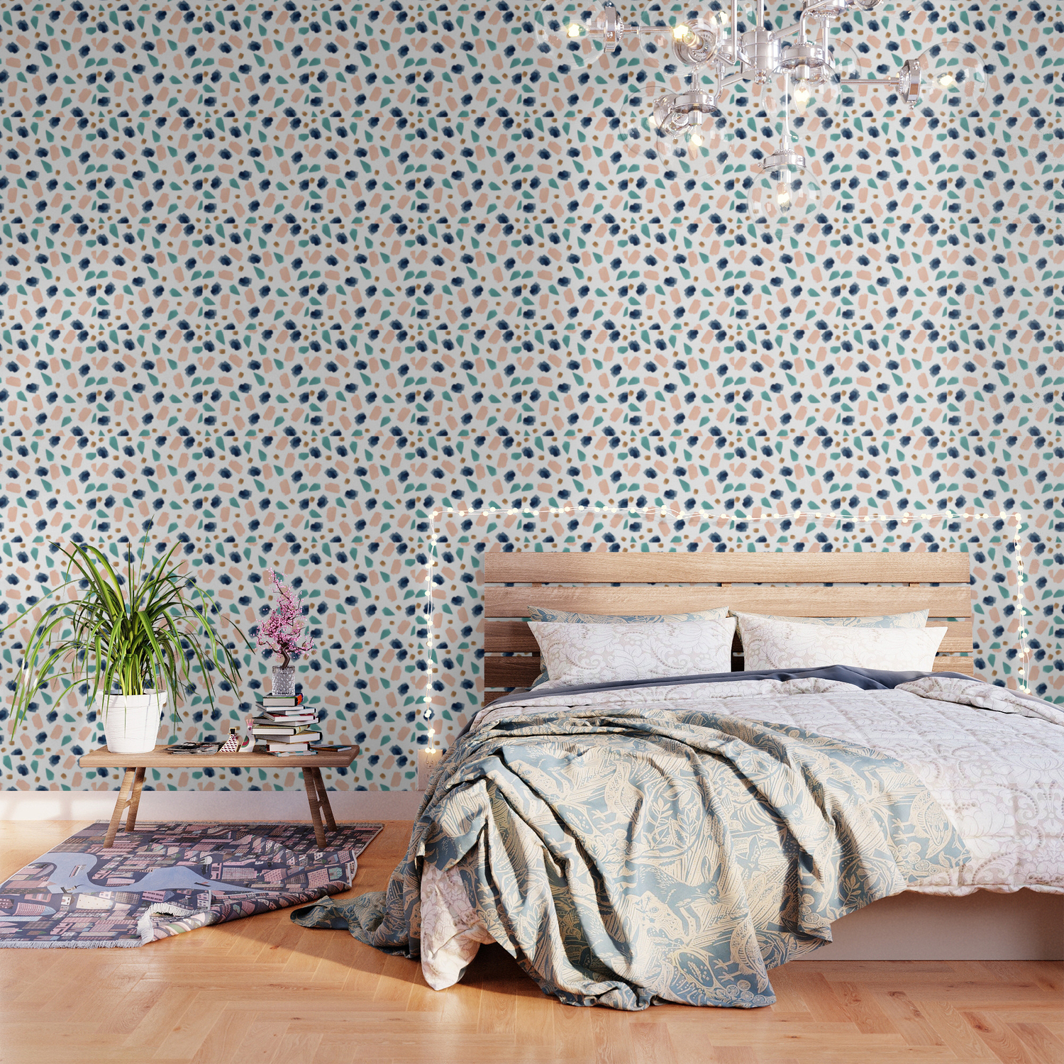 Terrazzo Turquoise Navy Pink Gold Wallpaper By Summersunhomeart Society6 Suitable for all living areas, this paper can be used for a portfolio peacock wallpaper navy / gold rasch 215700 this beautiful peacock wallpaper will this highly detailed wallpaper pairs a soft marble effect with blushed pink tones and deep navy blue, all. terrazzo turquoise navy pink gold wallpaper by summersunhomeart
