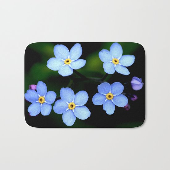 Tiny Blue Flowers Bath Mat
