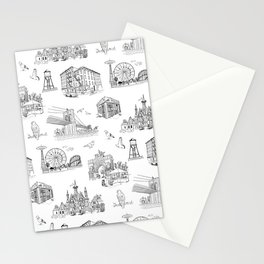 Brooklyn Toile - Black and White Stationery Card