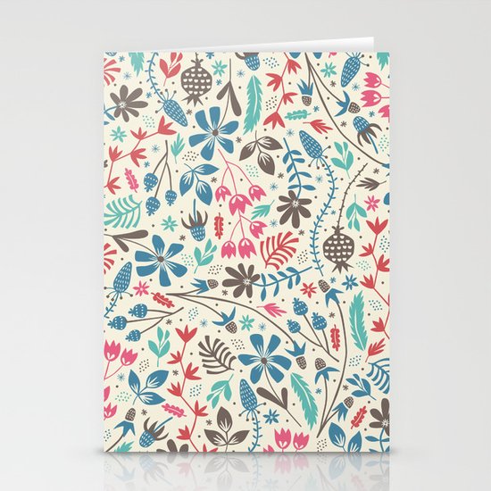 Retro Blooms Stationery Cards