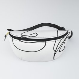 two faces talk white minimal one line Fanny Pack