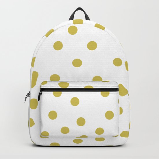 Simply Dots in Mod Yellow on White Backpack