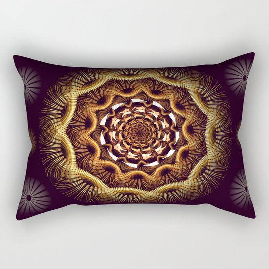 Golden curves and tribal patterns Rectangular Pillow