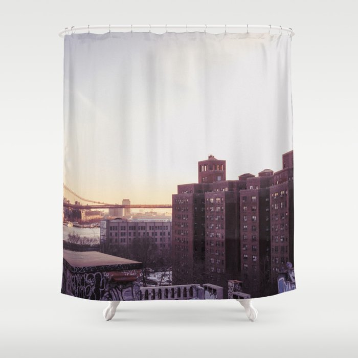 Brooklyn Bridge Sunset | New York City Shower Curtain