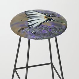 Lavender Flowers And A Beautiful Butterfly Photograph Bar Stool