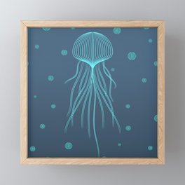 Jellyfish Blue Framed Mini Art Print