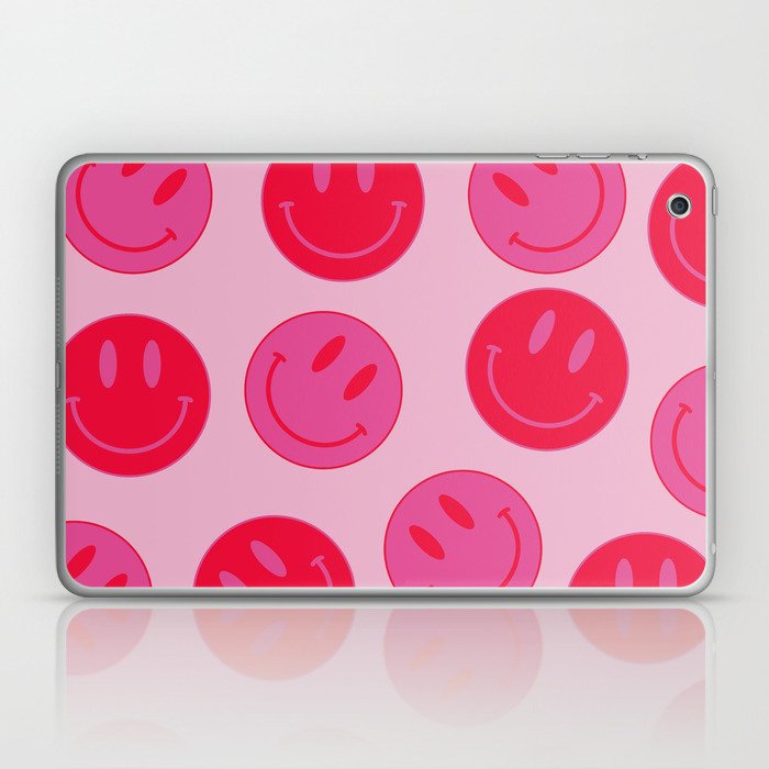 Large Pink and Red Vsco Smiley Face Pattern - Preppy Aesthetic Coffee Mug