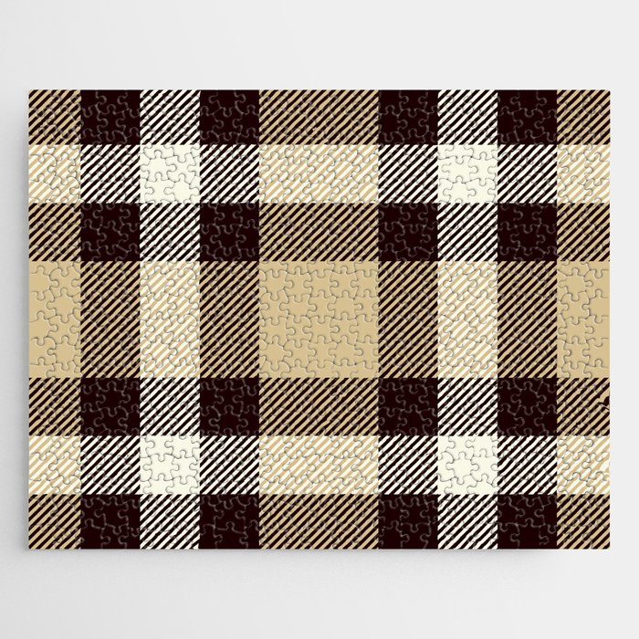 Brown and Black Square Pattern Jigsaw Puzzle