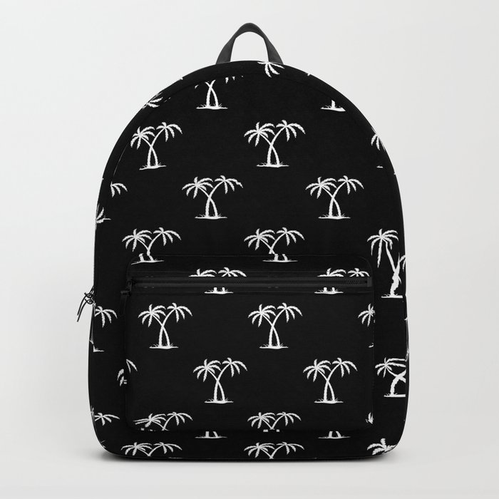 Black And White Palm Trees Pattern Backpack