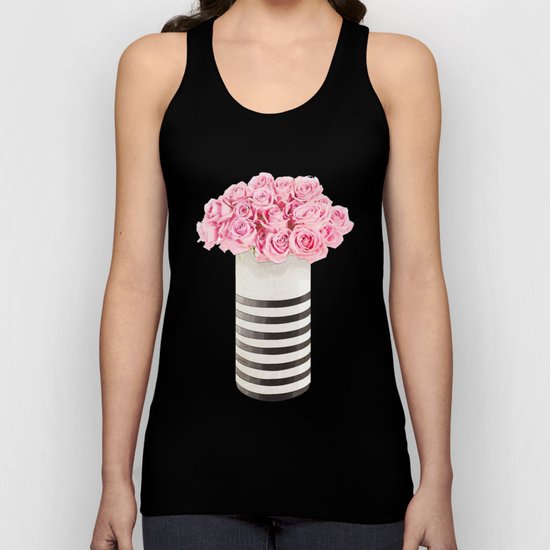 Roses and stripes Unisex Tank Top