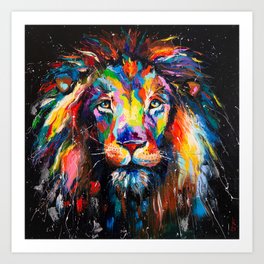 Colorful Lion Majesty Art Print