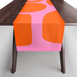 Orange Shapes on Pink Table Runner