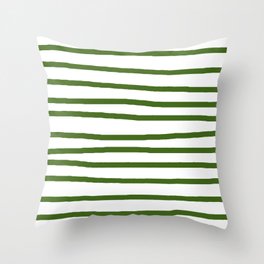 Simply Drawn Stripes in Jungle Green Throw Pillow