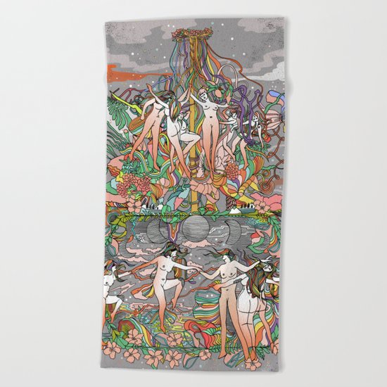 Dance of the Maypole Beach Towel