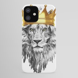 lion with a crown power king iPhone Case