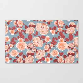 white rose flower pattern  Canvas Print