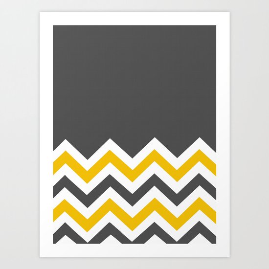 Color Blocked Chevron 14 Art Print