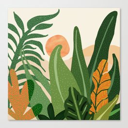 Desert Garden Sunset Landscape Canvas Print