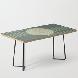 Mid Century Modern Geometric 184 in Forest Green Shades Coffee Table
