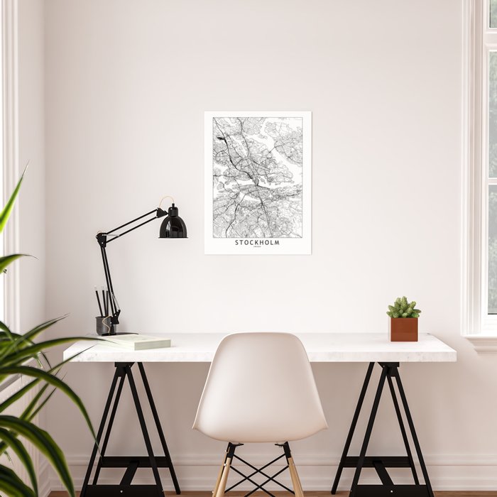 Stockholm White Map Poster by multiplicity | Society6