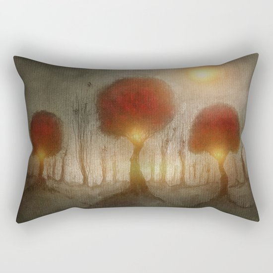 Red Trees Rectangular Pillow