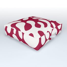 White Matisse cut outs seaweed pattern 6 Outdoor Floor Cushion