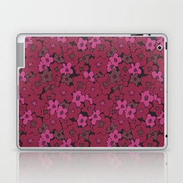 Maroon red and fuchsia pink abstract floral pattern Laptop Skin